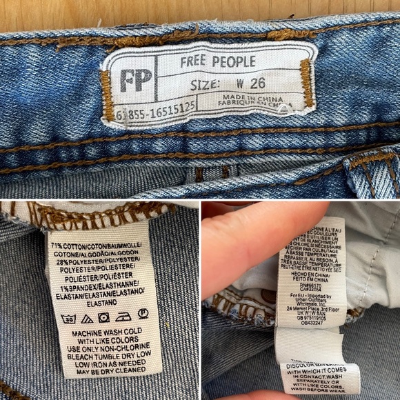 Free People Distressed Ripped Knee Raw Hem Cropped Ankle Skinny Jeans - Picture 15 of 16